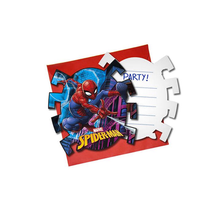 Inviti Spiderman Team Up Pz.6 Cm.14 X Cm.8.5 - 6 Biglietti - 6 Buste main product photo