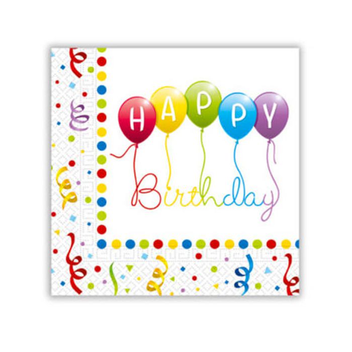 Tovaglioli Happy Birthday Pz.20 Cm.33x33 main product photo