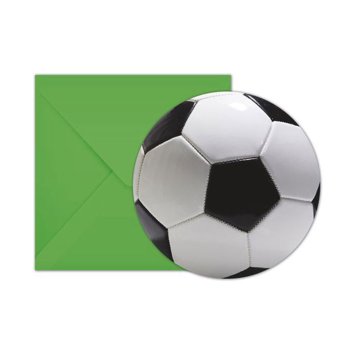 Inviti Calcio Party Pz.6 Cm.14 X Cm.8.5 - 6 Biglietti - 6 Buste main product photo