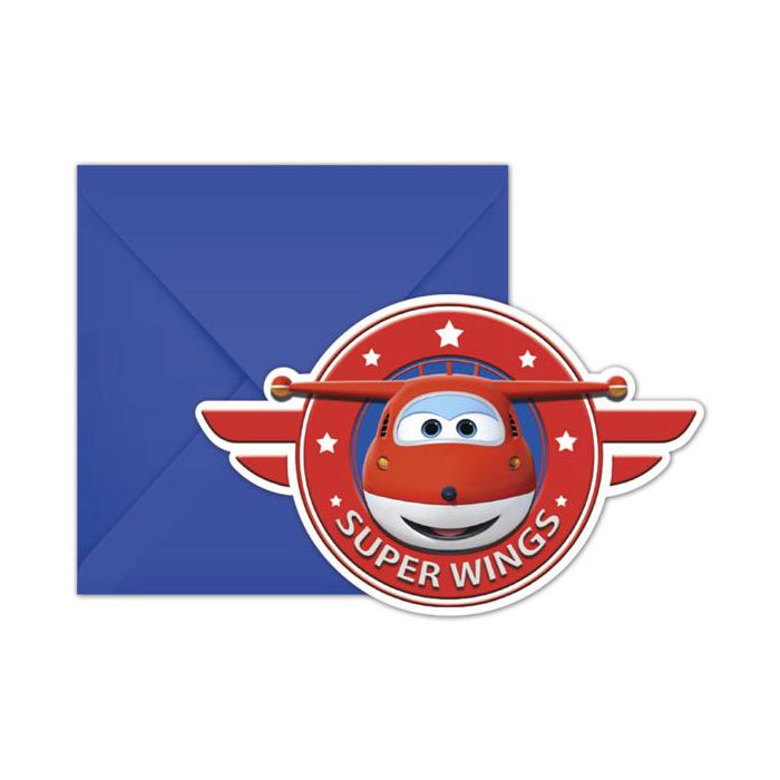 Inviti Super Wings Up Pz.6 Cm.14 X Cm.8.5 - 6 Biglietti - 6 Buste main product photo