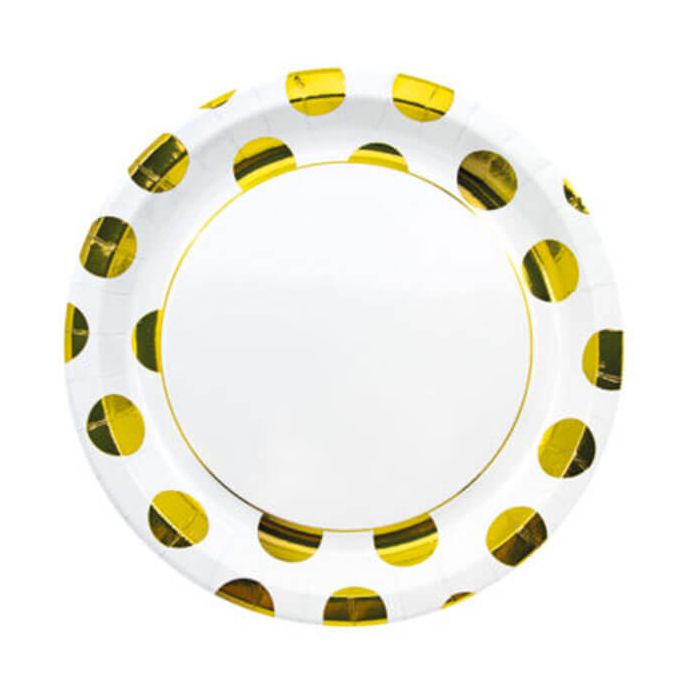 Piatti Gold Dots Pz.8 Cm.23 - Metallic main product photo