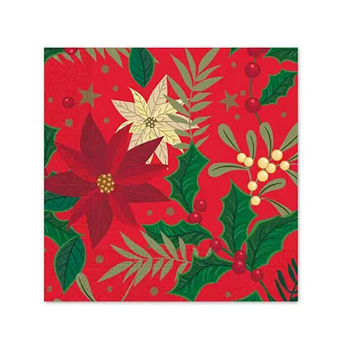 Tovaglioli Natale Holly Poinsettia Pz.20 main product photo