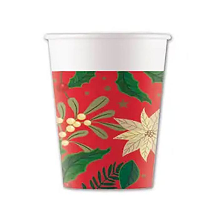Bicchieri Natale Holly Poinsettia Pz.8 main product photo