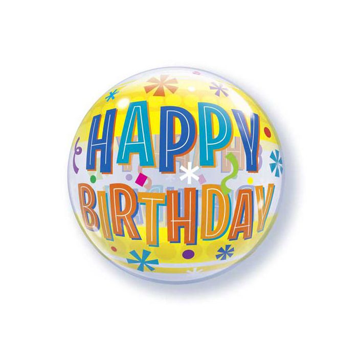 Palloncini Compleanno Pz.1 Bubble Balloon Tondo 22" Cm.56 main product photo