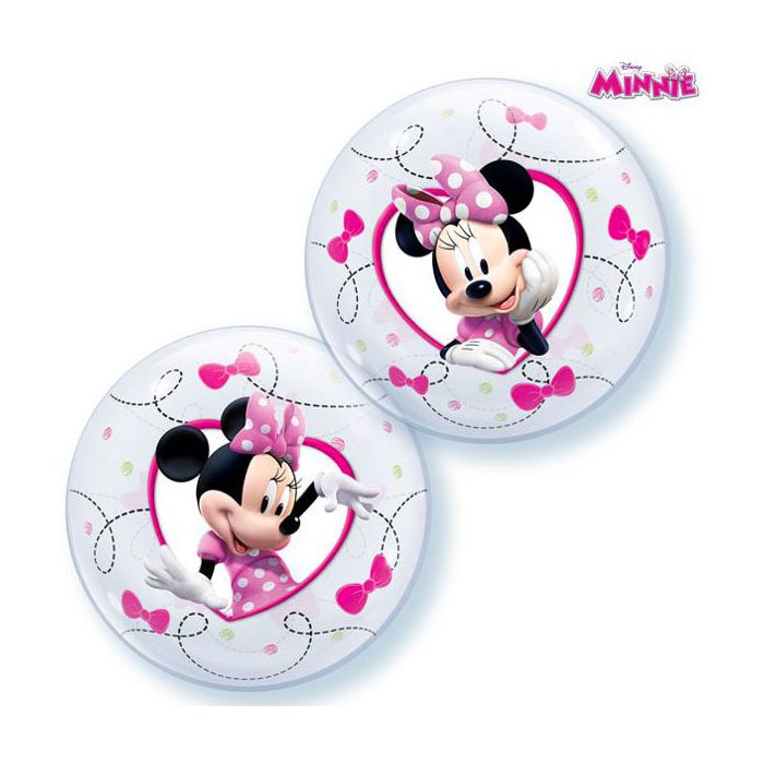 Palloncini Minnie Pz.10 Bubble Balloon Tondo 12" Cm.30.48 Bacchetta Esclusa main product photo