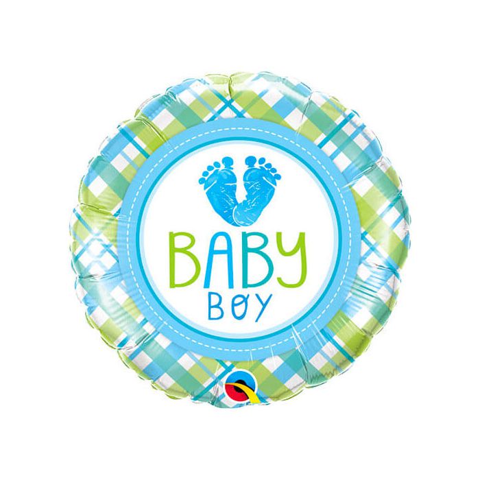 Palloncino Baby Boy Piedini Pz.1 Mylar Tondo 18" Cm.45 main product photo
