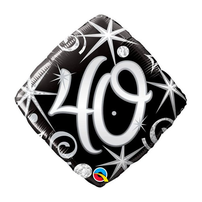 Palloncino 40 Compleanno Elegante Pz.1 Mylar Rombo 18" Cm.45 main product photo