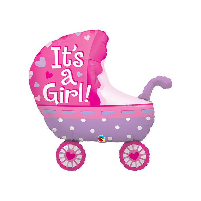 Palloncino Carrozzina Bambina Pz.1 Mylar Sagomato 35"/cm.89 main product photo