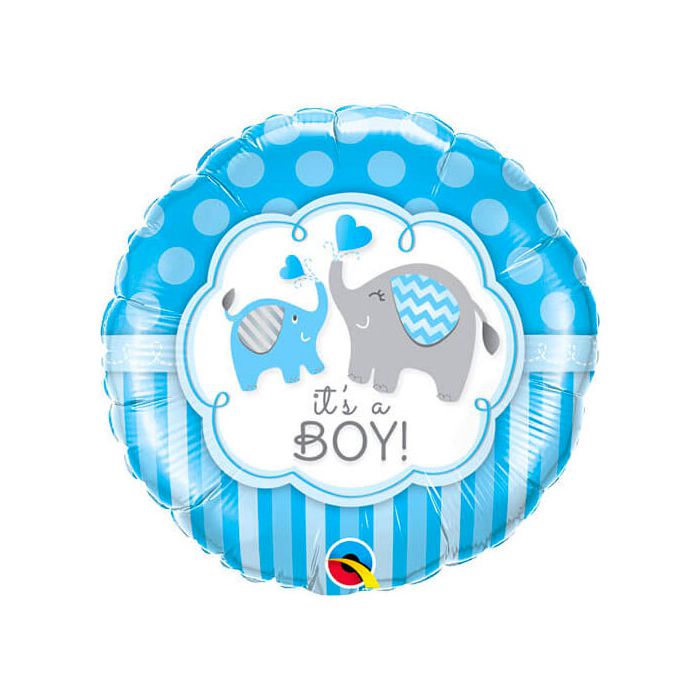 Palloncino Baby Boy Elefante Pz.1 Mylar Tondo 18" Cm.45 main product photo
