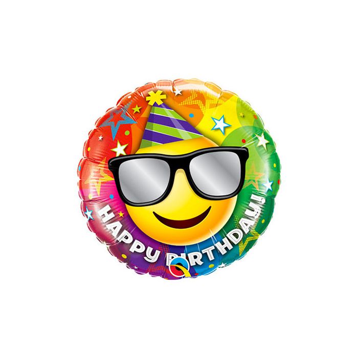Palloncino Compleanno Emoticons Pz.1 Mylar Tondo 18"/cm.45 main product photo