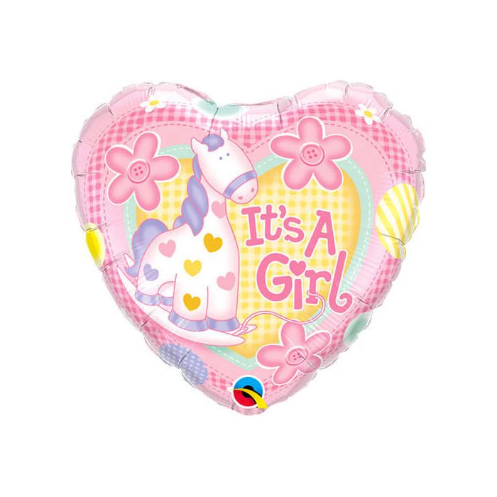 Palloncino Giraffa It's A Girl Pz.1 Mylar Cuore 18" Cm.45 main product photo