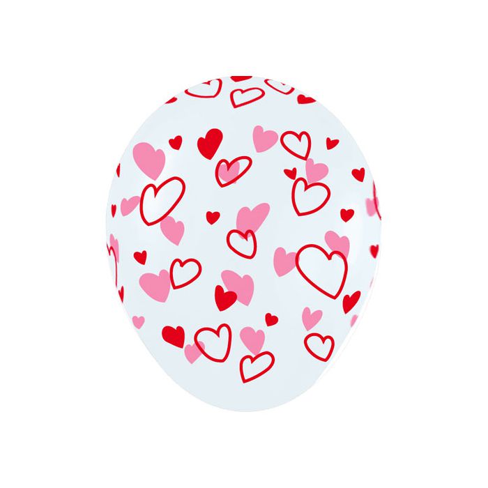 Palloncino Cuore 12" Pz.50 Colore Standard Bianco 005 Stampa Rossa E Rosa Cm.30 main product photo
