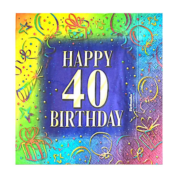 Tovaglioli 40° Compleanno Pz.20 Cm.33x33 main product photo