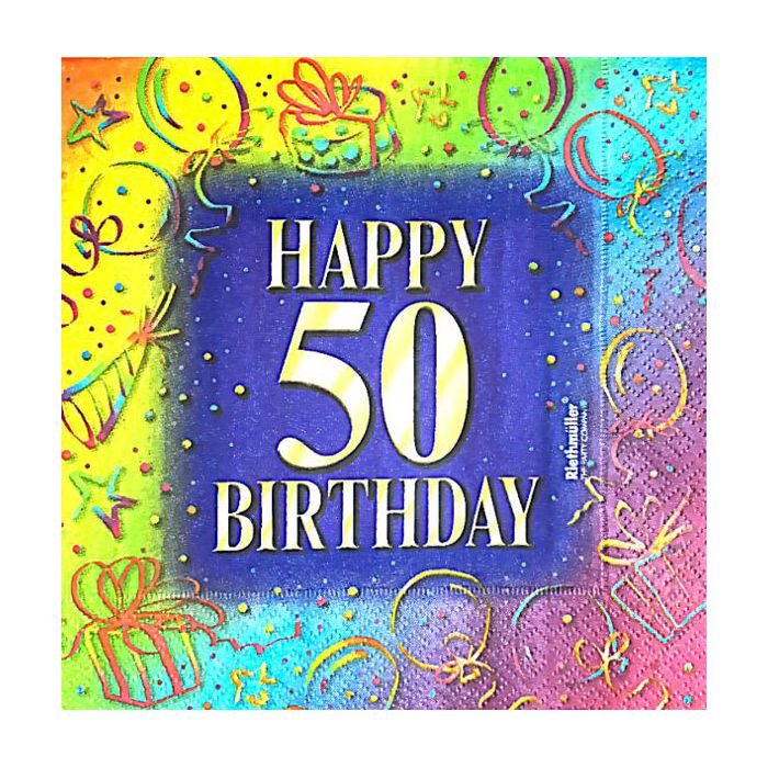 Tovaglioli 50° Compleanno Pz.16 Cm.33x33 main product photo