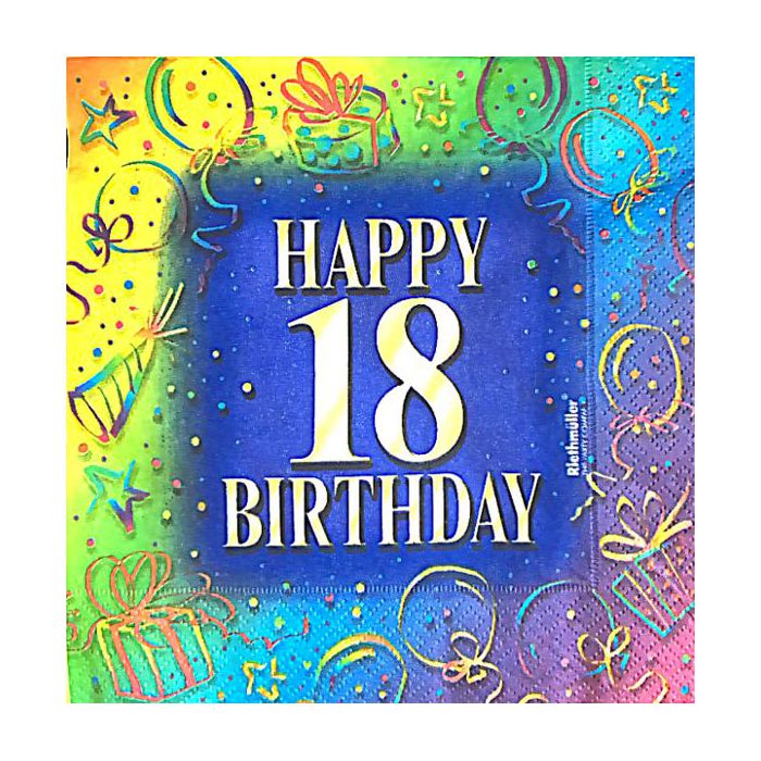Tovaglioli 18° Compleanno Pz.20 Cm.33x33 main product photo