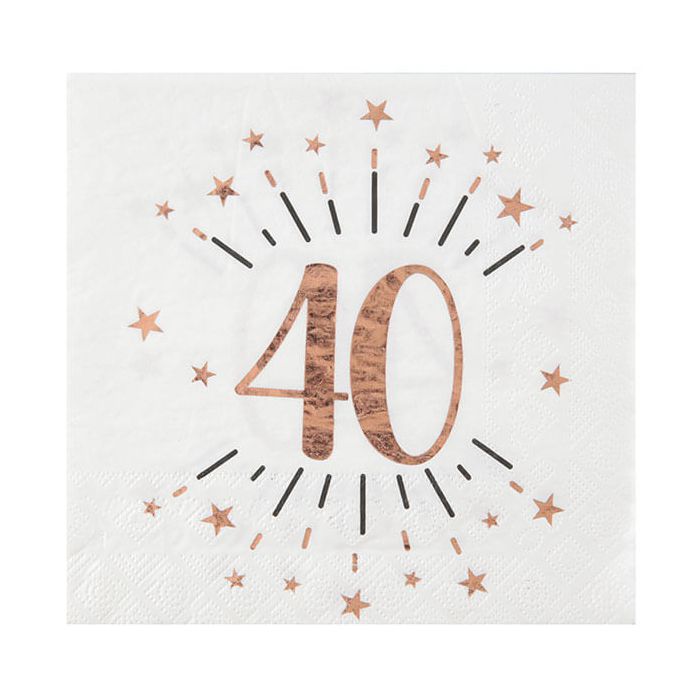 Tovaglioli 40 Anni Rose Gold Pz.10 main product photo