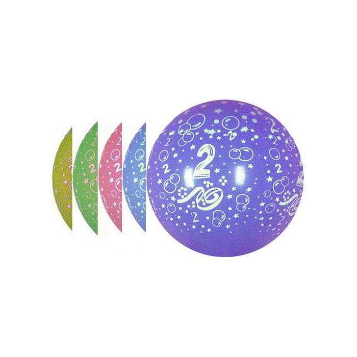 Palloncino 2° Compleanno (36") Pz.10 Colore Standard Assortito Stampa Bianca Cm.90 main product photo