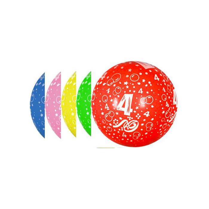 Palloncino 4° Compleanno (36") Pz.10 Colore Standard Assortito Stampa Bianca Cm.90 main product photo