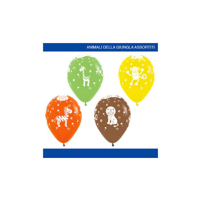 Palloncino Animali Giungla 12 " Pz.50 Colore Standard Assortito Stampa Bianca Cm.30 main product photo
