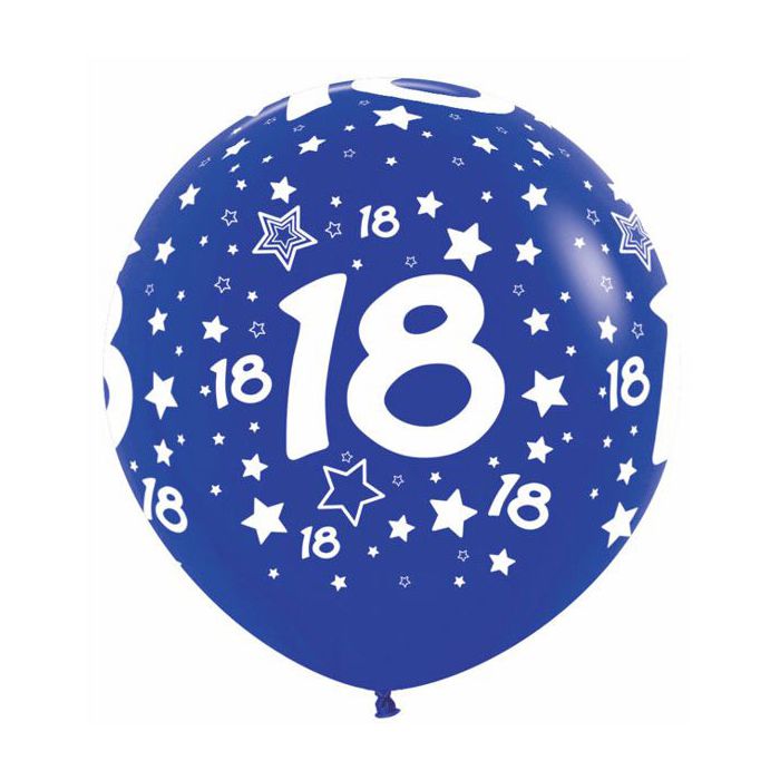 Palloncino 18 Anni Stars (36") Pz.1 Colore Standard Blu 041 Stampa Bianca Cm.90 main product photo