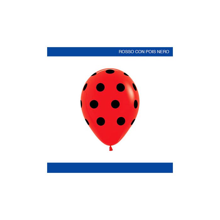 Palloncino Dots 12" Pz.50 Colore Standard Rosso 050 Stampa Nera Cm.30 main product photo