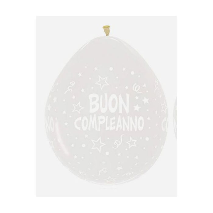 Palloncini Buon Compleanno (18") Pz.25 Colore Crystal Trasparente 390 Stampa Bianca Cm.50 main product photo