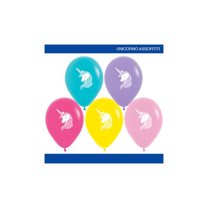 Palloncino Unicorno 12 " Pz.50 Colore Standard Assortito Stampa Bianca Cm.30 main product photo