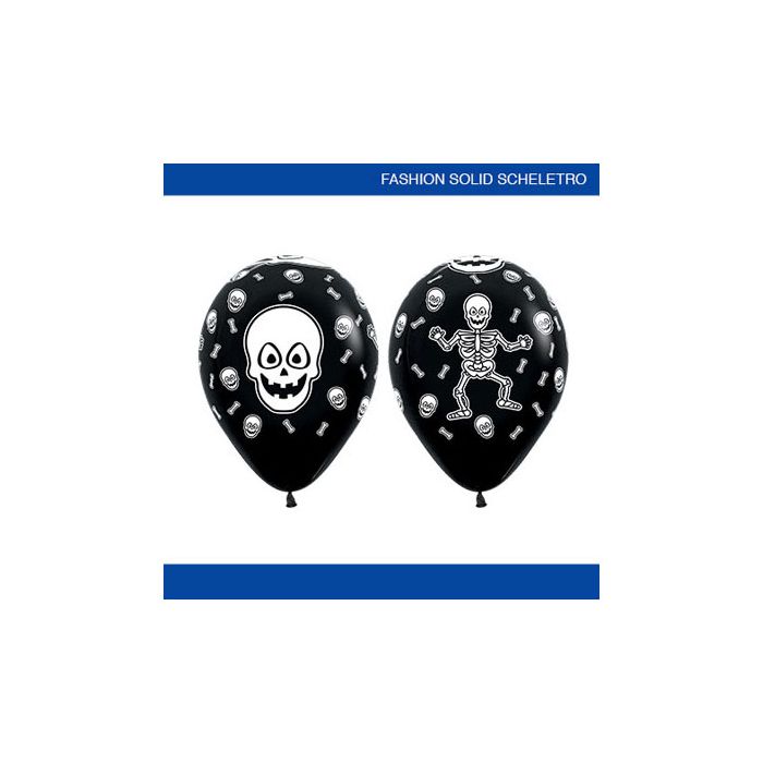 Palloncino Scheletro 12" Pz.50 Colore Standard Nero 080 Stampa Bianca Cm.30 main product photo