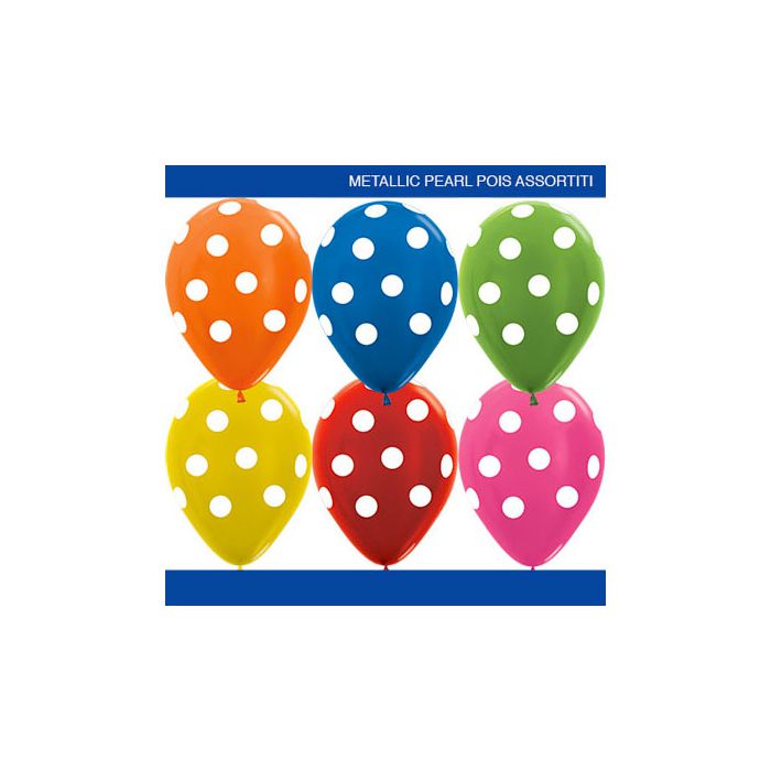 Palloncino Dots 12" Pz.50 Colore Metallizzato 500 Stampa Bianca Cm.30 main product photo