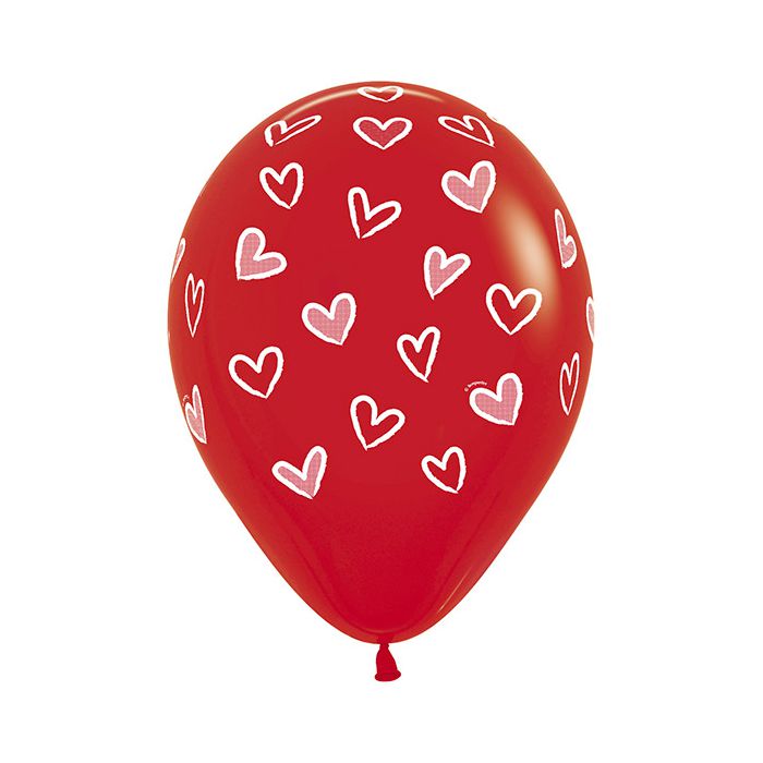Palloncino Forever Hearts (12") Pz.50 Colore Standard Stampa Bianca Cm.30 main product photo