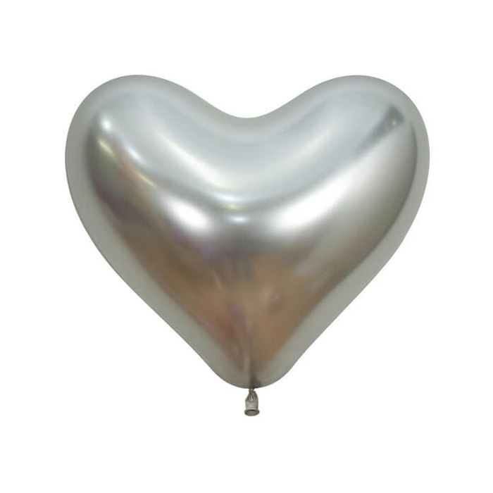 Palloncino cuore argento reflex 14" pz.12 main product photo