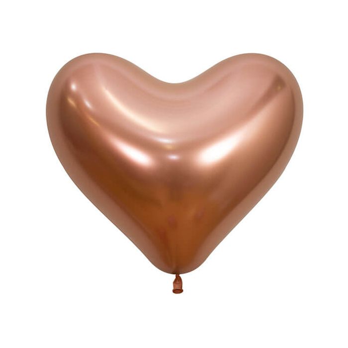 Palloncino cuore rose gold reflex 14" pz.12 main product photo