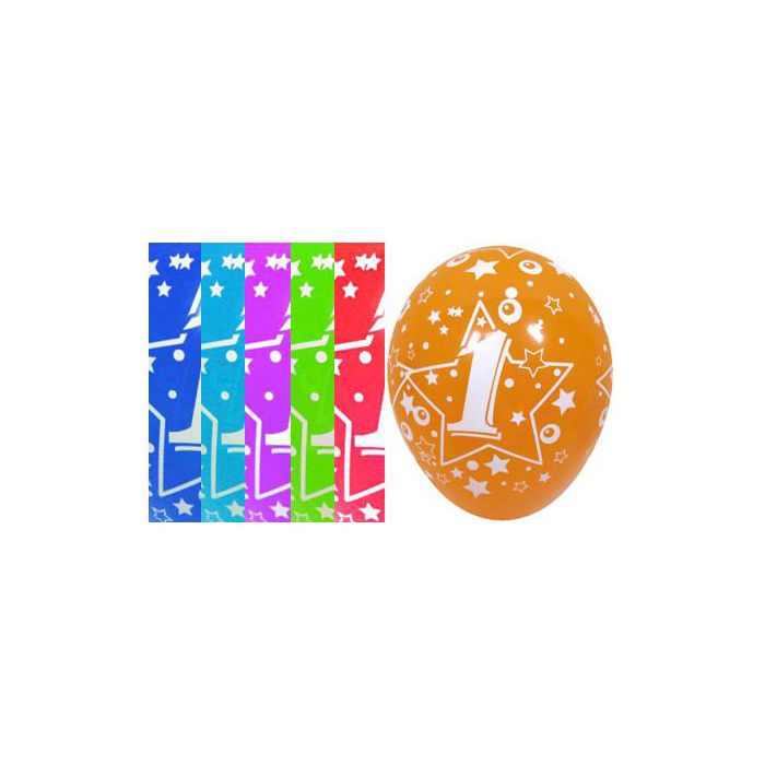 Palloncino 1° Compleanno 12" Pz.100 Colore Standard Assortito Stampa Bianca Cm.30 main product photo