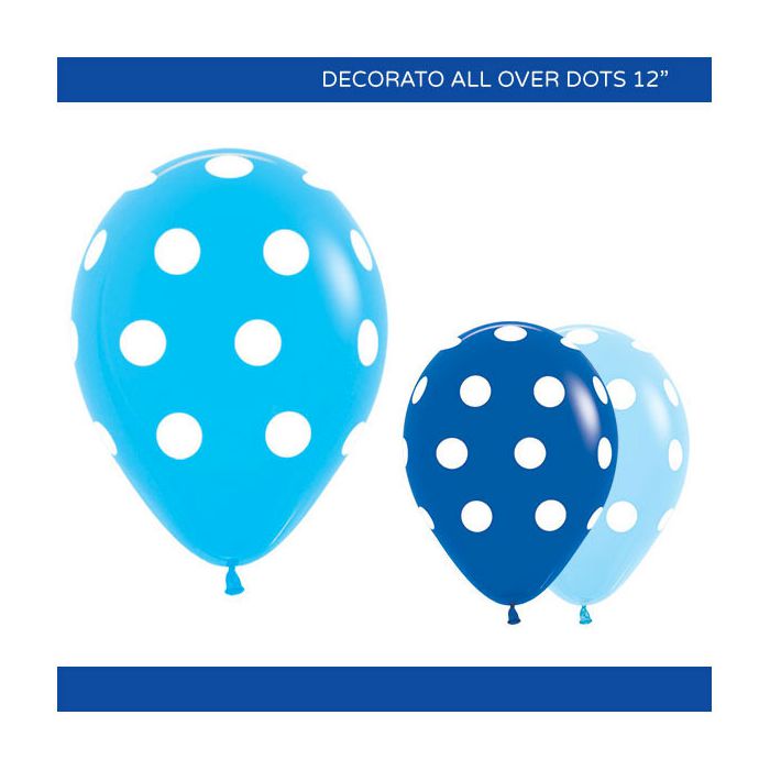 Palloncino Dots (12") Pz.100 Colore Standard Assortito Maschio Stampa Bianca Cm.30 main product photo