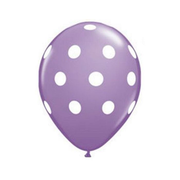 Palloncino Dots 12" Pz.100 Colore Standard Lilla 050 Stampa Bianca Cm.30 main product photo