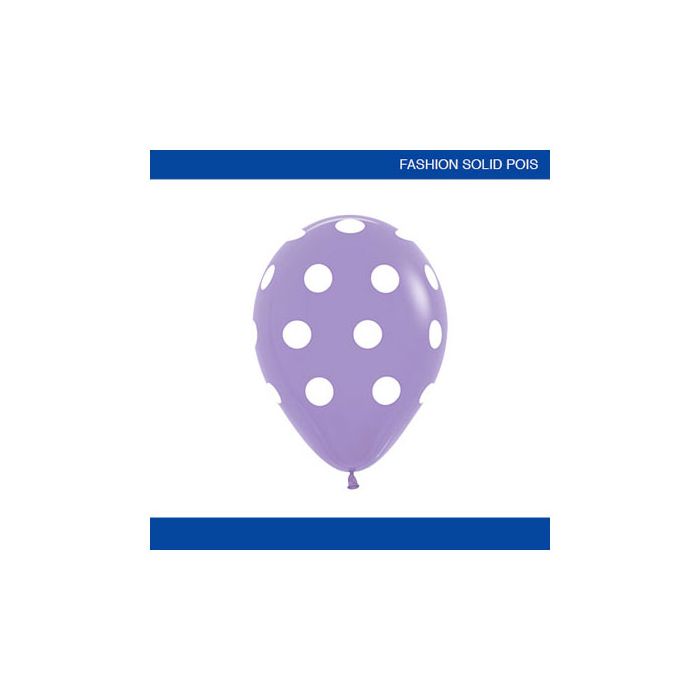 Palloncino Dots 12" Pz.50 Colore Standard Viola 050 Stampa Bianca Cm.30 main product photo