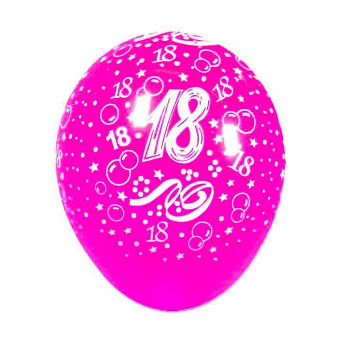 Palloncino 18 Anni (5") Pz.100 Colore Standard Fuchsia 012 Stampa Bianca Cm.15 main product photo