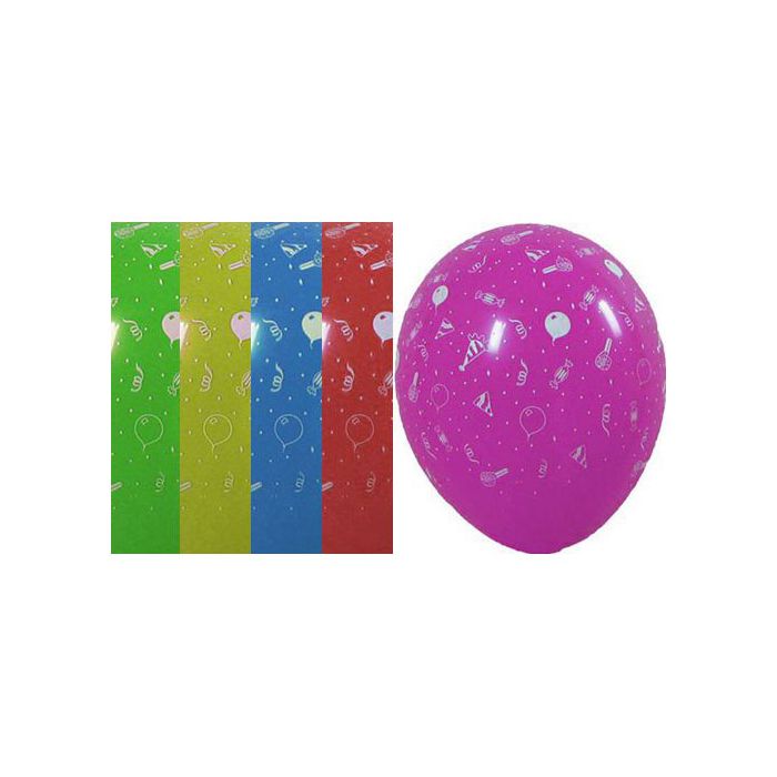 Palloncino Party 12" Pz.100 Colore Standard Assortito Stampa Bianca Cm.30 main product photo