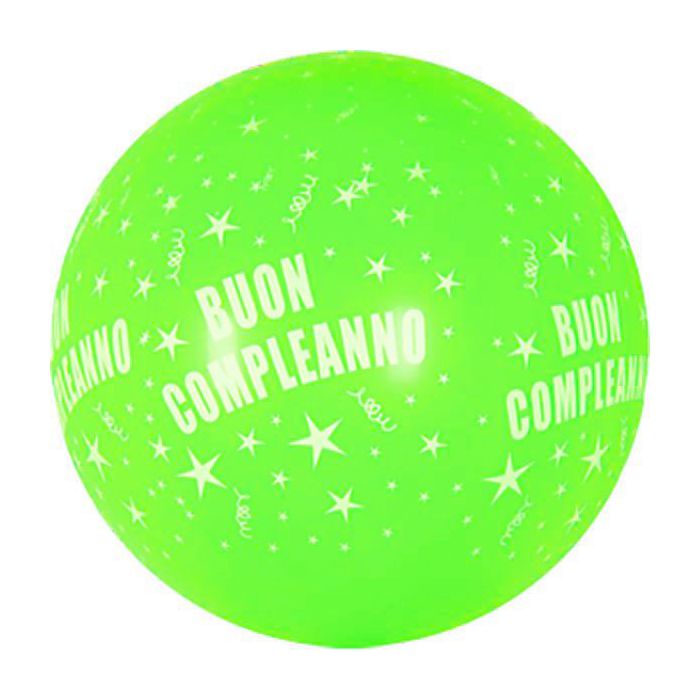 Palloncino Buon Compleanno 36" Pz.5 Colore Standard Verde Lime 031 Stampa Bianca Cm.90 main product photo