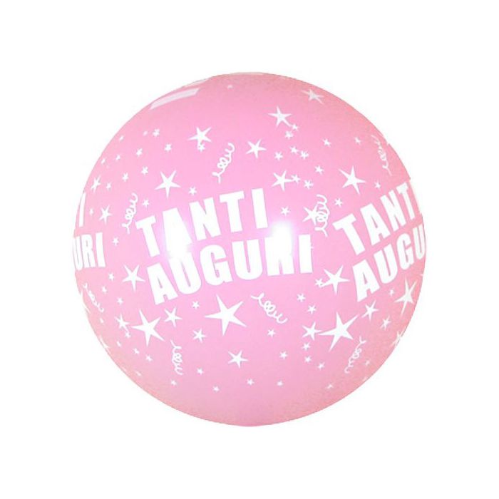 Palloncino Tanti Auguri 36" Pz.5 Colore Standard Rosa 009 Stampa Bianca Cm.90 main product photo