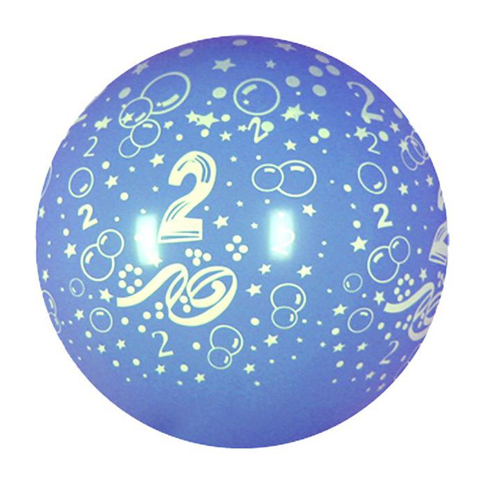 Palloncino 2° Compleanno 36" Pz.5 Colore Standard Celeste 040 Stampa Bianca Cm.90 main product photo