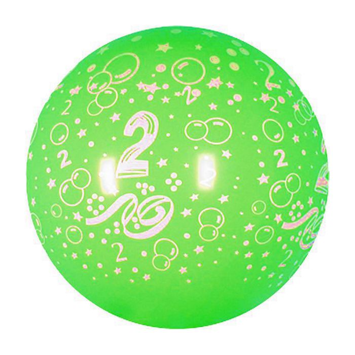 Palloncino 2° Compleanno 36" Pz.5 Colore Standard Verde 030 Stampa Bianca Cm.90 main product photo