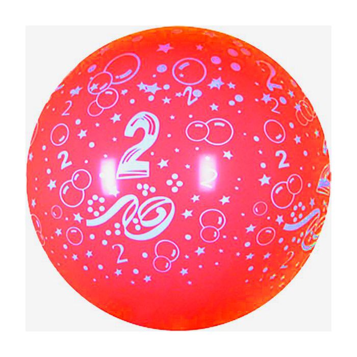 Palloncino 2° Compleanno 36" Pz.5 Colore Standard Rosso 015 Stampa Bianca Cm.90 main product photo