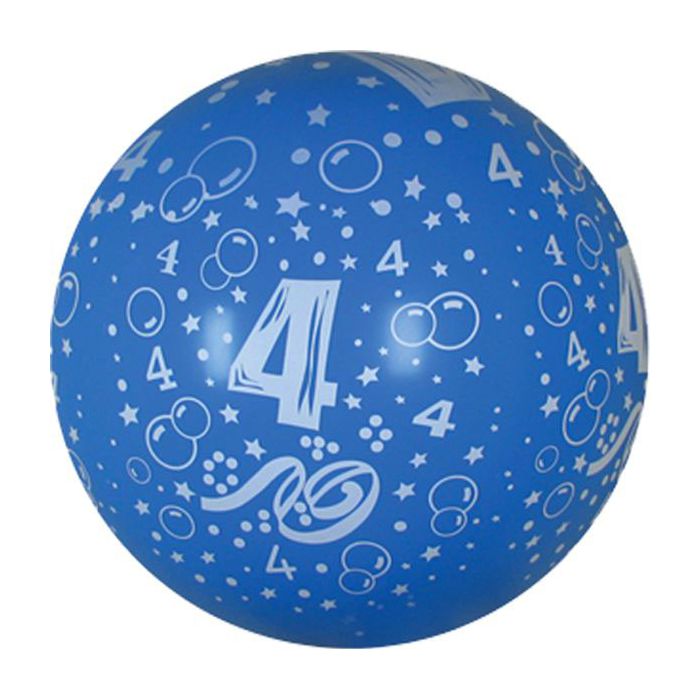 Palloncino 4° Compleanno 36" Pz.5 Colore Standard Celeste 040 Stampa Bianca Cm.90 main product photo