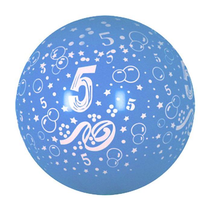 Palloncino 5° Compleanno 36" Pz.5 Colore Standard Celeste 040 Stampa Bianca Cm.90 main product photo