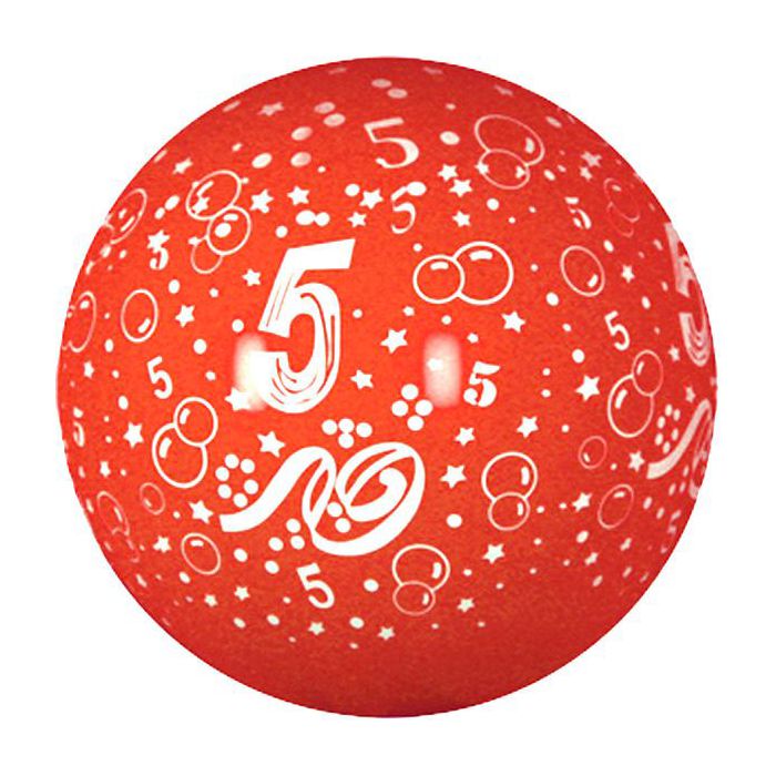 Palloncino 5° Compleanno 36" Pz.5 Colore Standard Rosso 015 Stampa Bianca Cm.90 main product photo