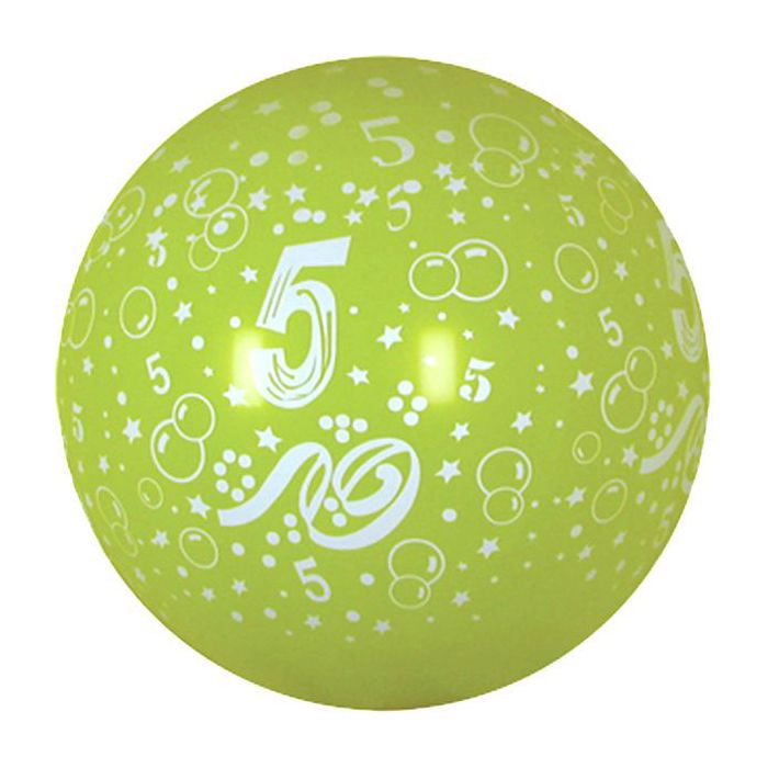 Palloncino 5° Compleanno 36" Pz.5 Colore Standard Giallo 020 Stampa Bianca Cm.90 main product photo