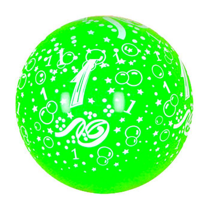 Palloncino 1° Compleanno (36") Pz.5 Colore Standard Verde Lime 031 Stampa Bianca Cm.90 main product photo