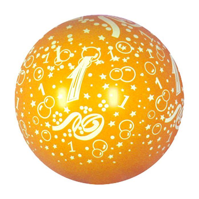 Palloncino 1° Compleanno (36") Pz.5 Colore Standard Arancio 061 Stampa Bianca Cm.90 main product photo
