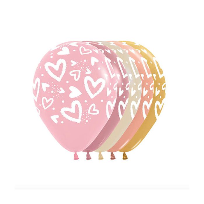 Palloncino Cuori Luminosi (12") Pz.50 Colore Standard E Metallizzato Assortito Cm.30 main product photo